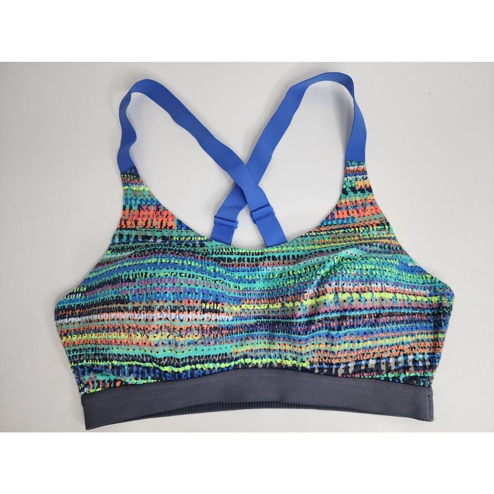 Victoria's‎ Secret Sports Bra Size 32C VS Blue Orange Padded Workout - Lot of 2 - Picture 2 of 9